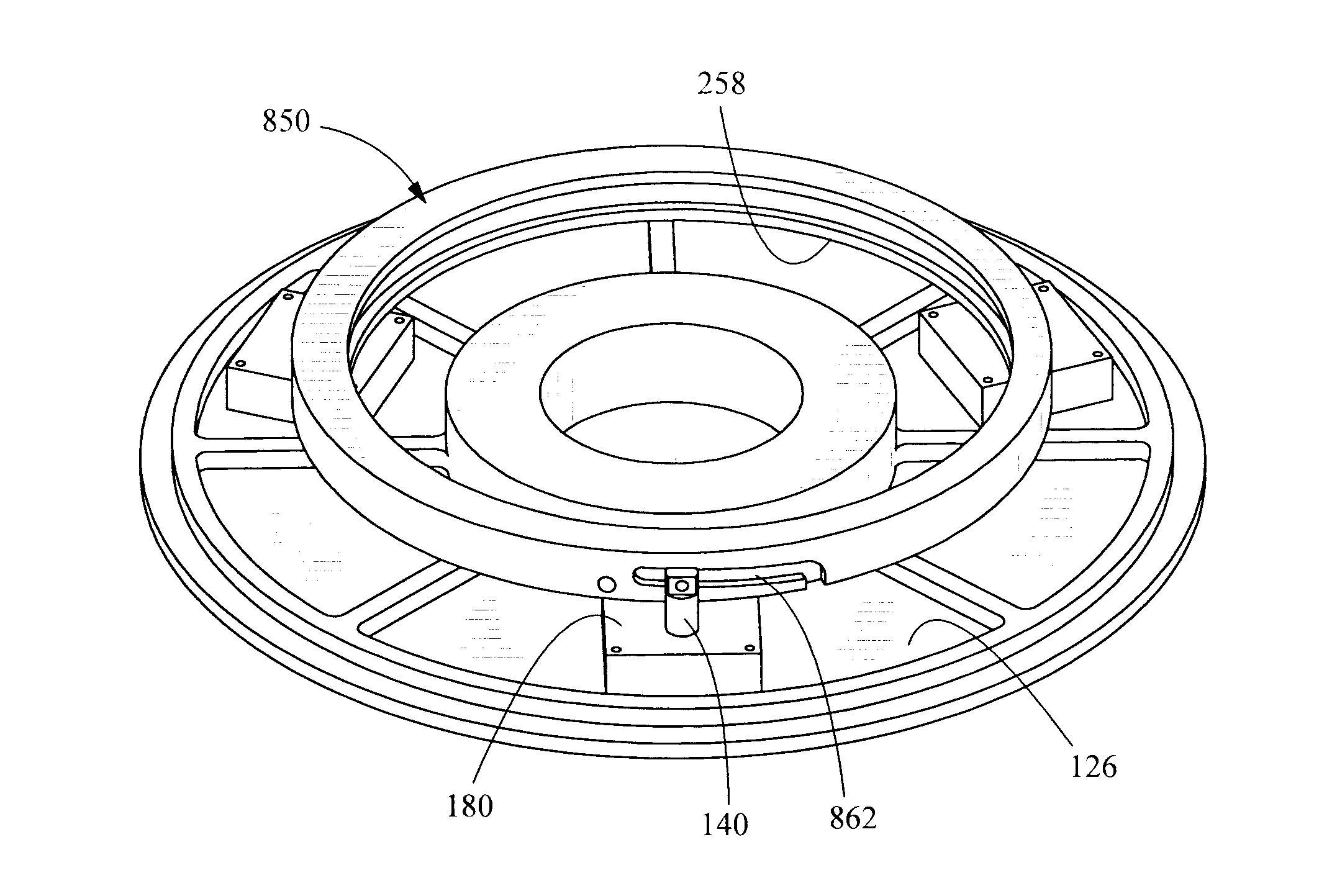 Variable geometry diffuser having extended travel and control method thereof