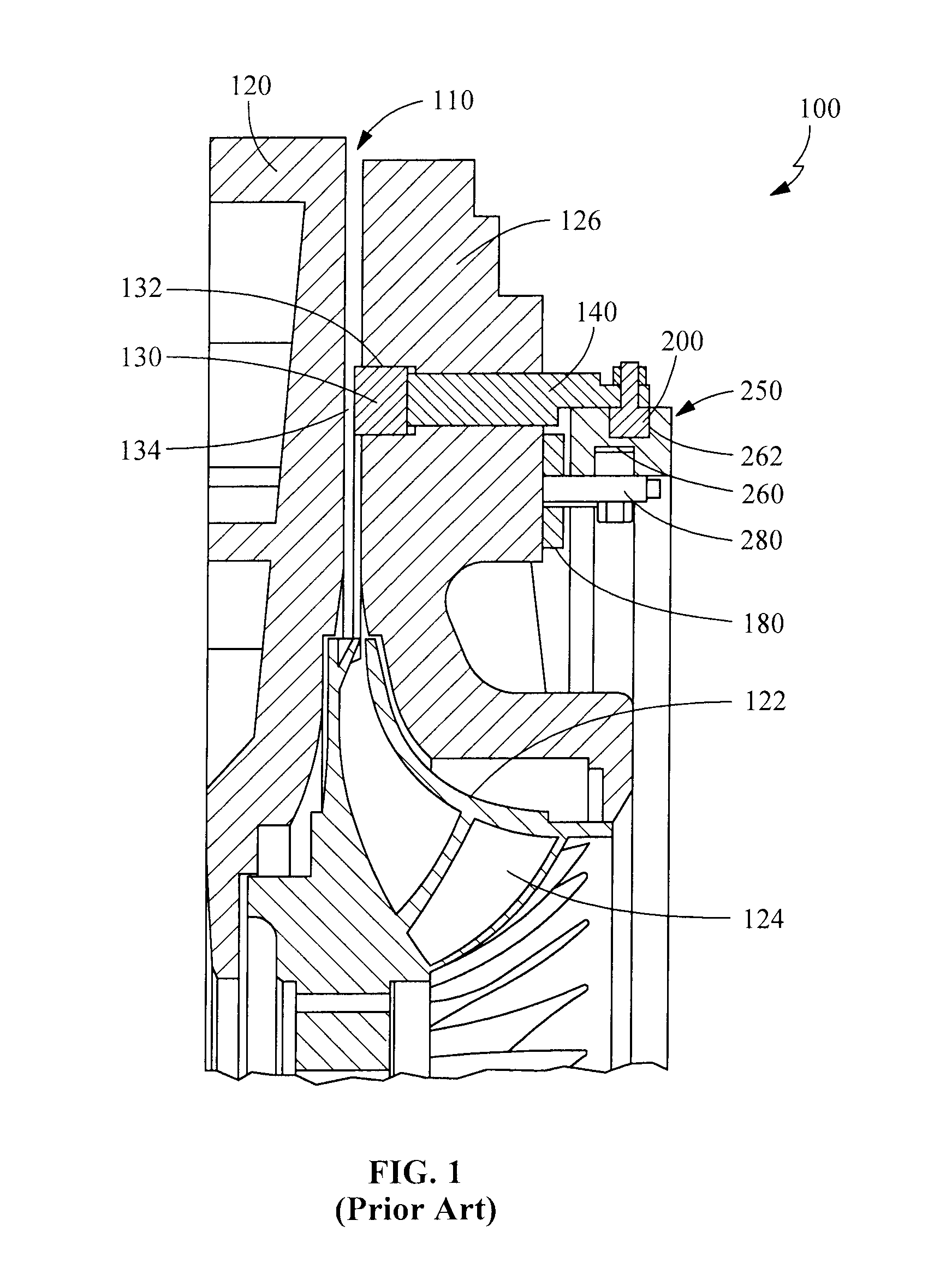 Variable geometry diffuser having extended travel and control method thereof