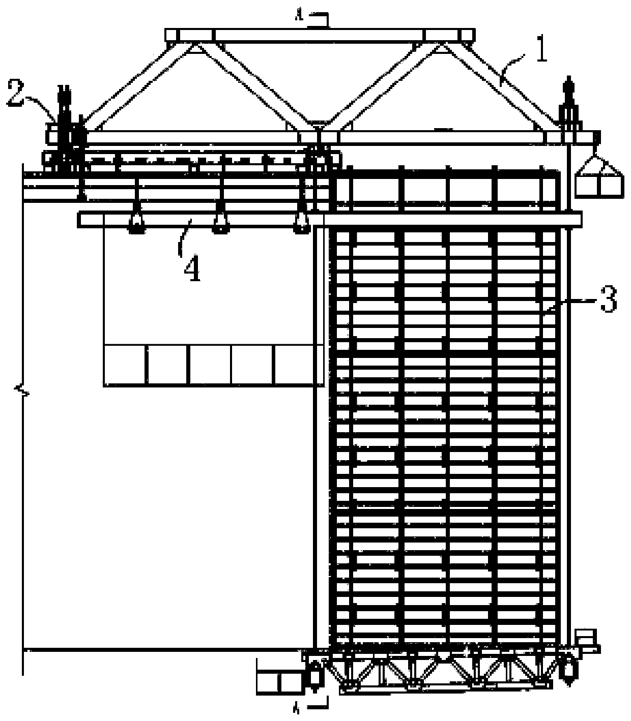 Large-span girder bridge box girder full-section one-time suspension pouring construction method