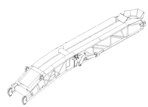 Single-oil-cylinder folding mechanism for milling machine conveying frame