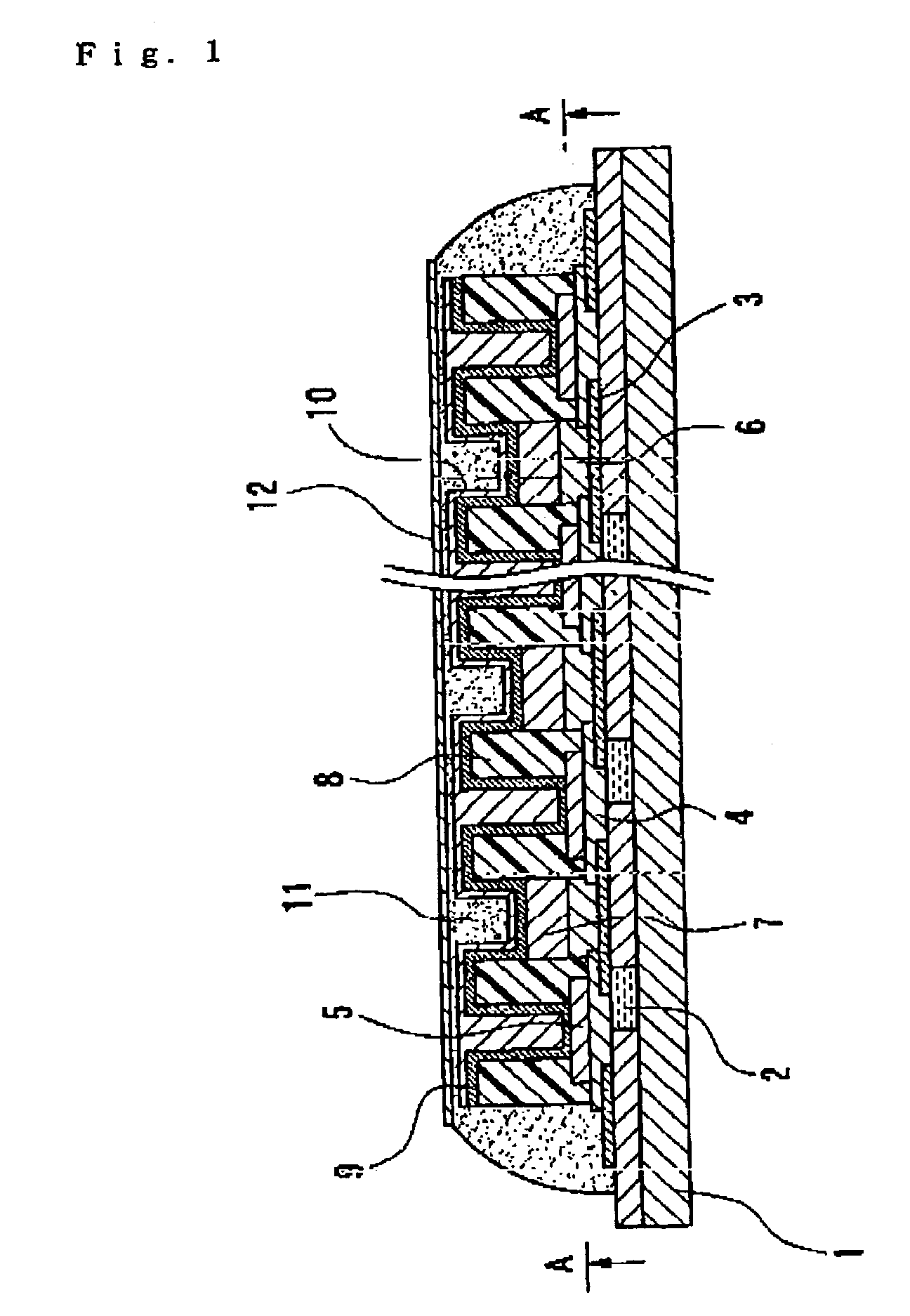 Organic electroluminescent device having wiring lines under the partition walls and electronic apparatus using the same