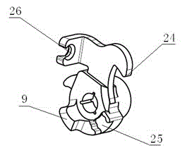 Double-pull opening structure of automobile engine hood shield lock