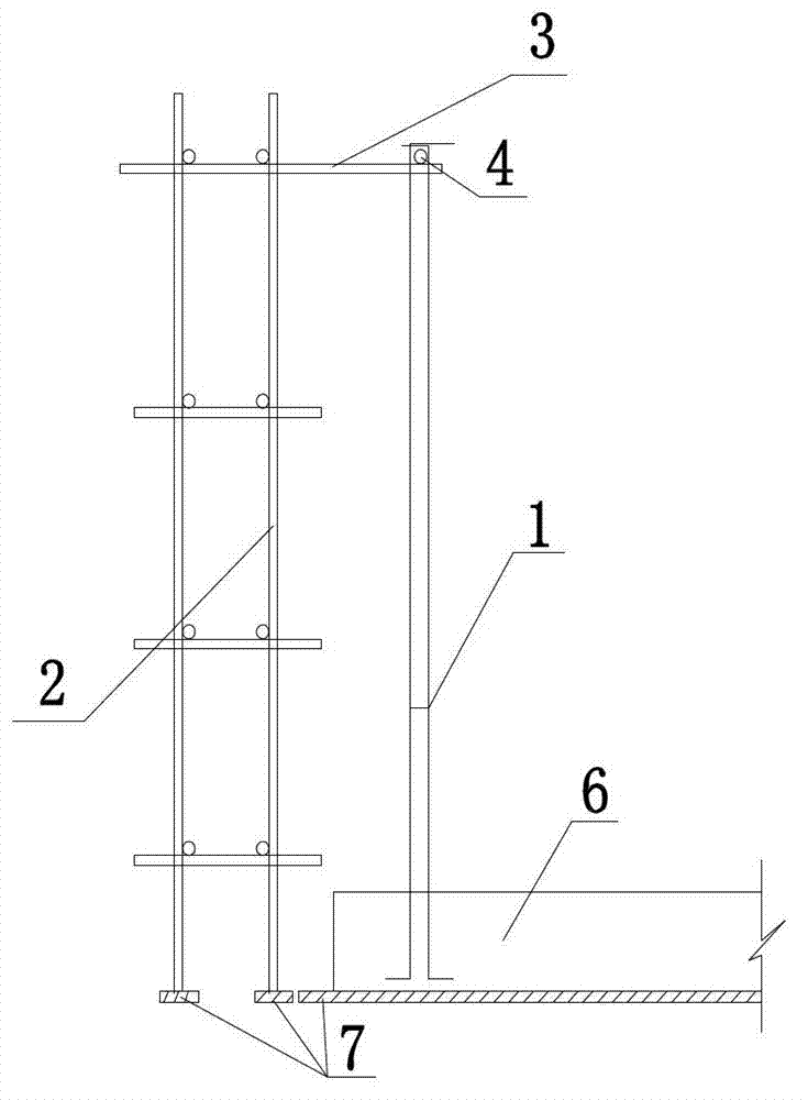 Non-connection reinforcing steel bar construction method