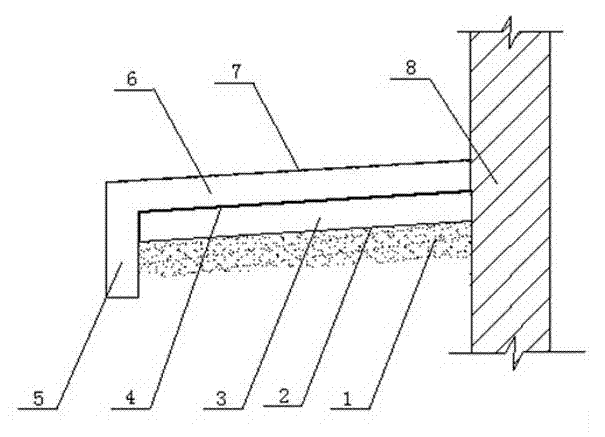 Wash apron anti-settling anti-cracking construction method and structure