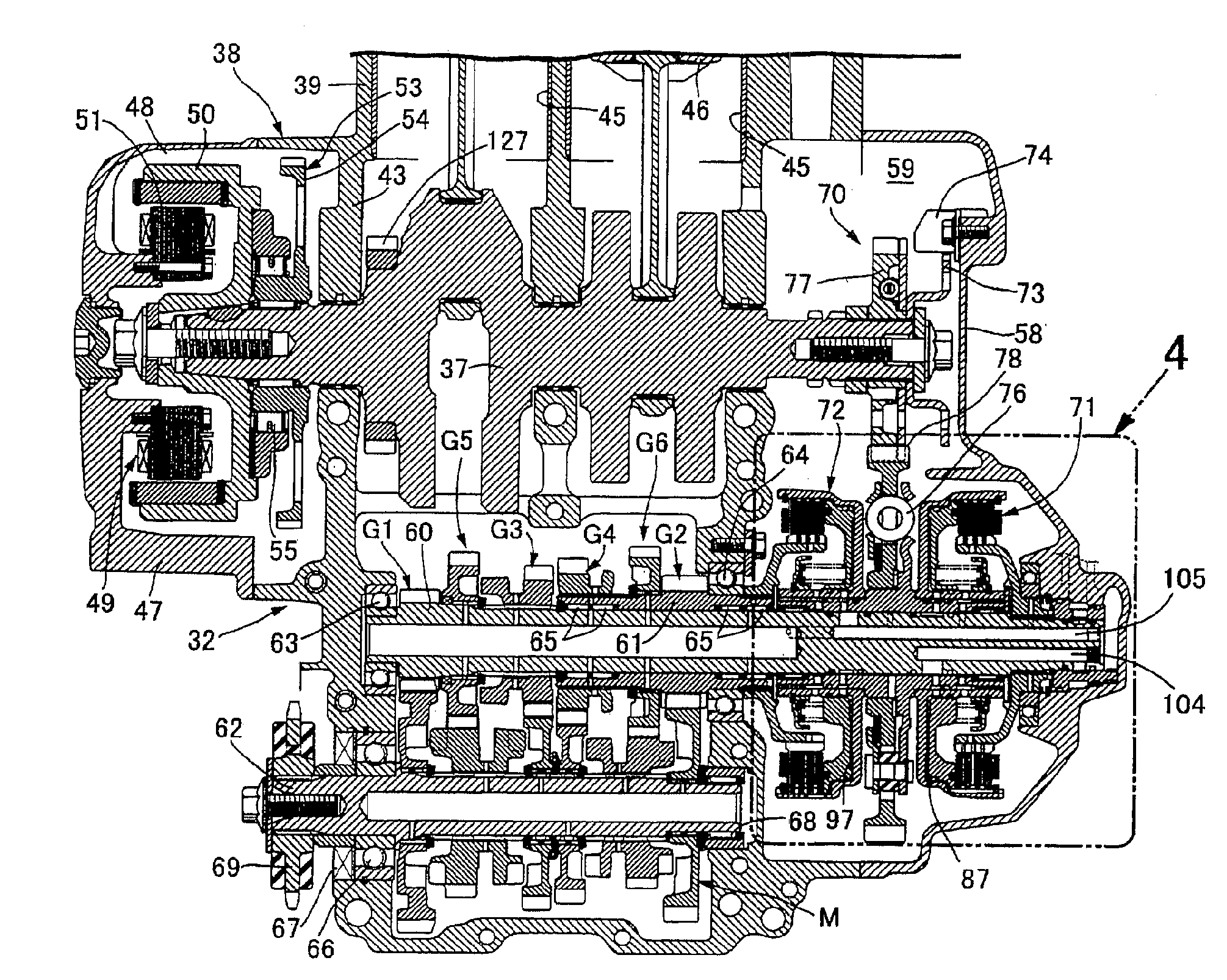 Internal combustion engine and supplying oil path structure for hydraulic clutch in internal combustion engine