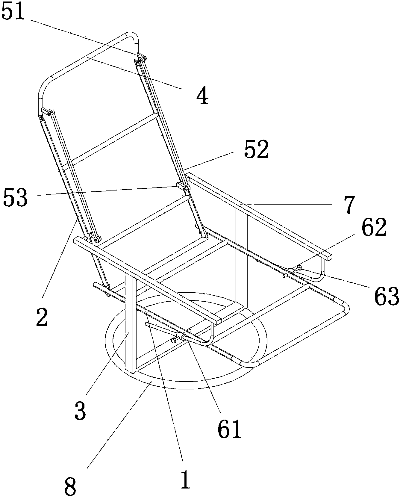 Chair frame with headrest and backrest capable of being synchronously adjusted