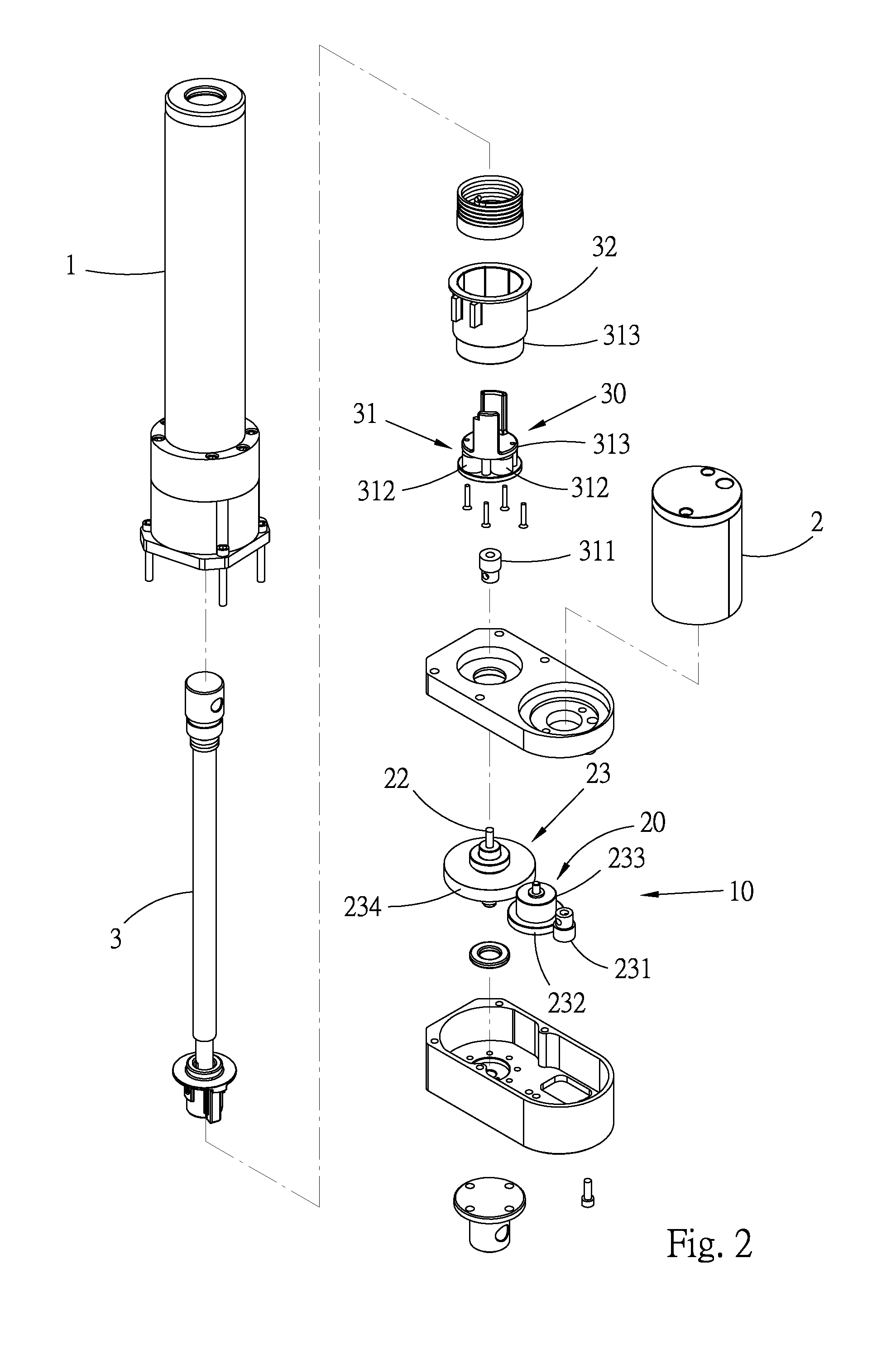 Complex reduction mechanism of linear actuator