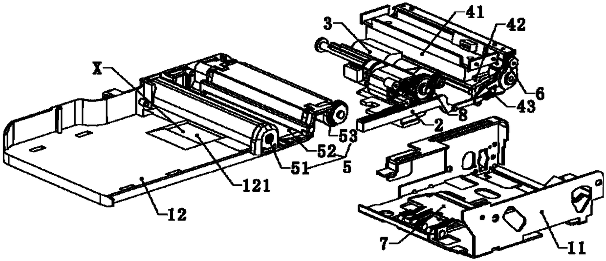 Transmission device applied to printing device, transmission system and printing device