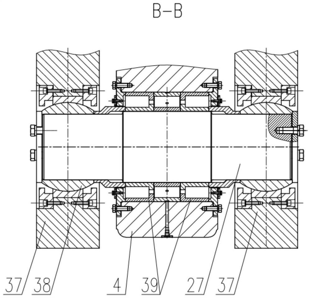 Grinding device driven by auxiliary grinding roller