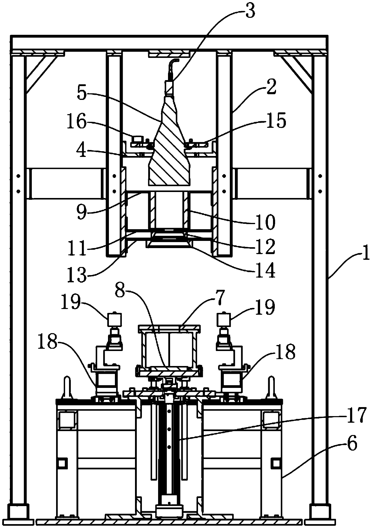 Online detecting device for dimension of vehicle hubcap cover hole