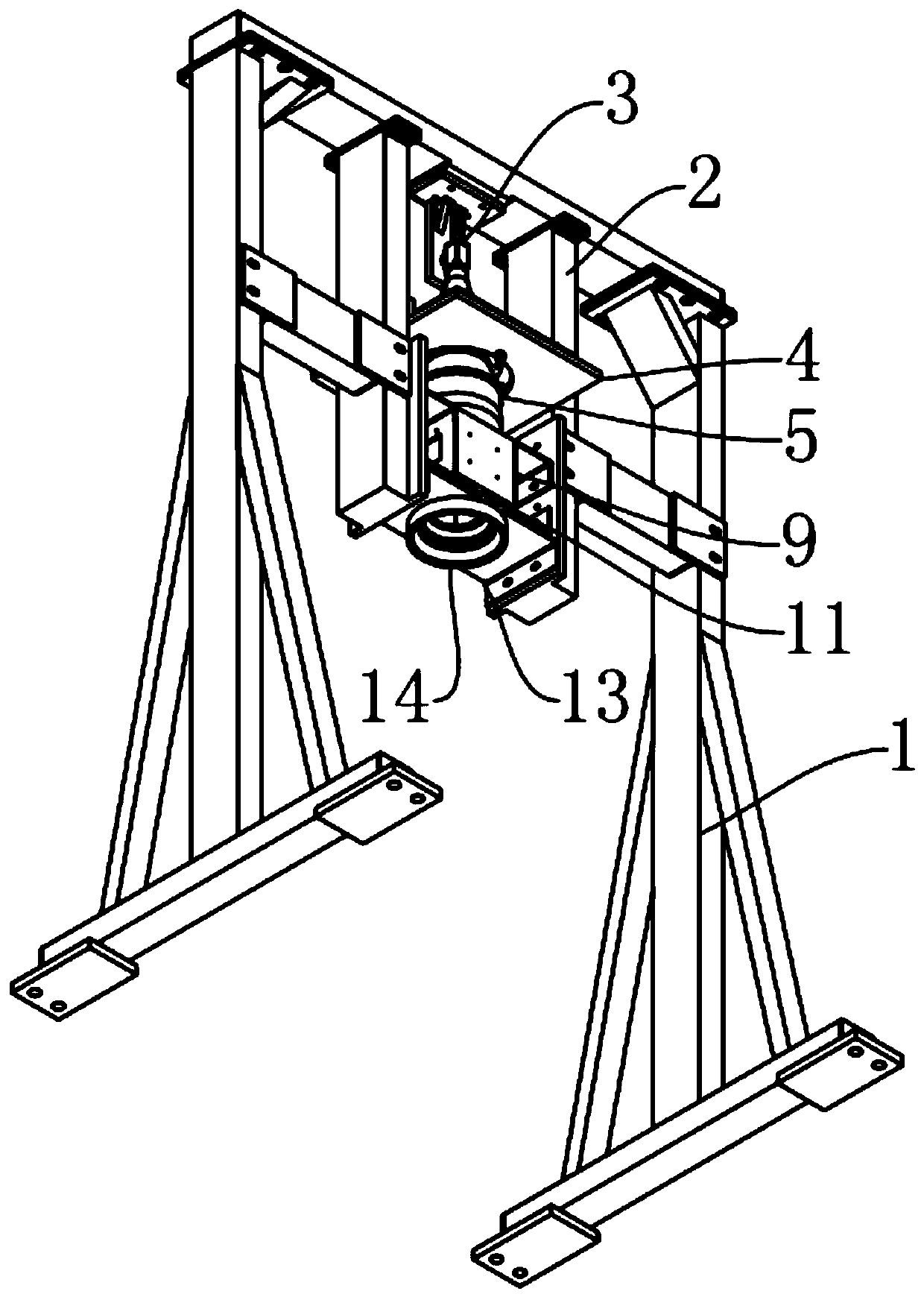 Online detecting device for dimension of vehicle hubcap cover hole