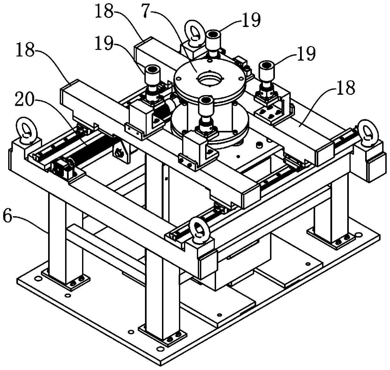 Online detecting device for dimension of vehicle hubcap cover hole