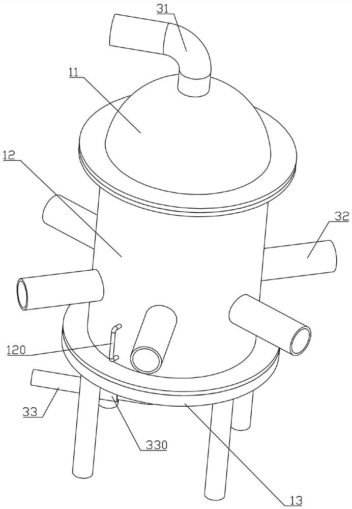 Petroleum associated gas oil removal device