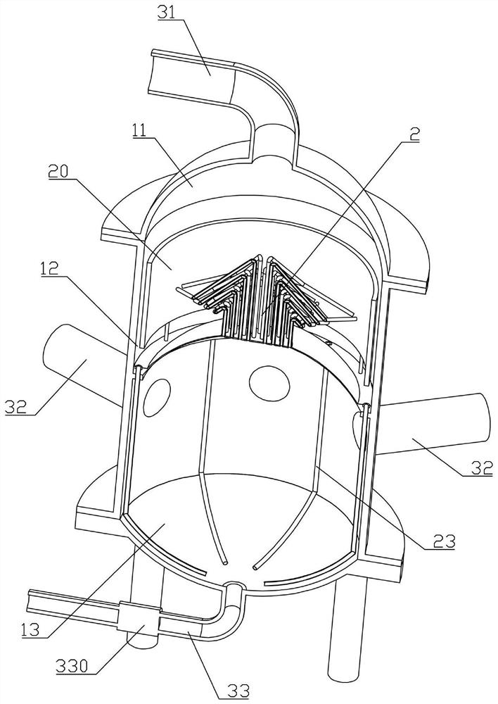 Petroleum associated gas oil removal device