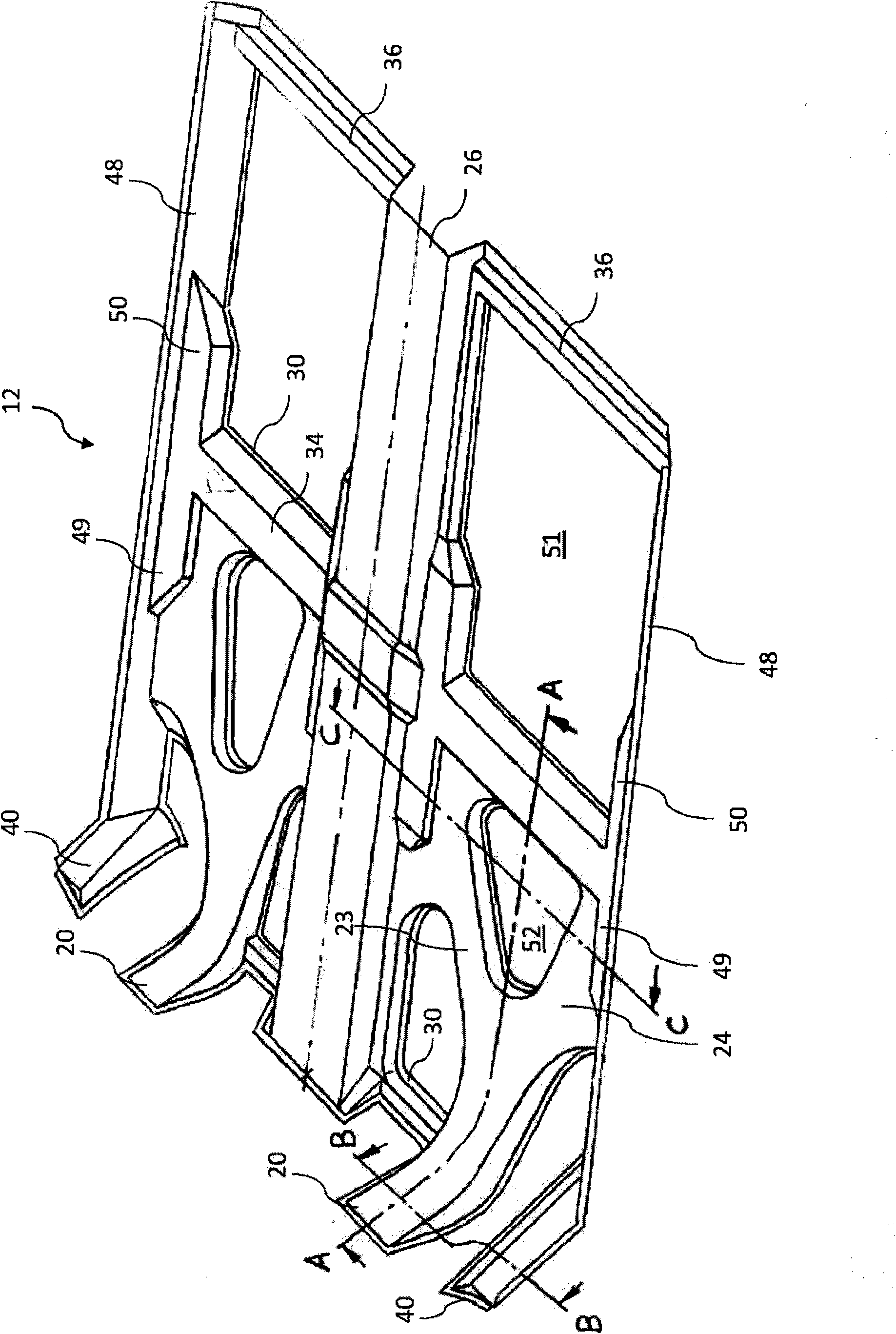 Chassis structure of a motor vehicle body