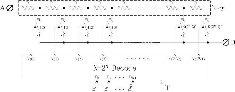 Numerical control rheostat based on weighting switching network