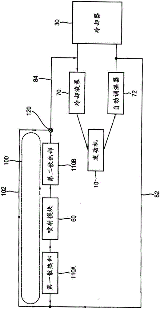 Cooling device of reducing-agent injection module and selective catalyst reduction system having same