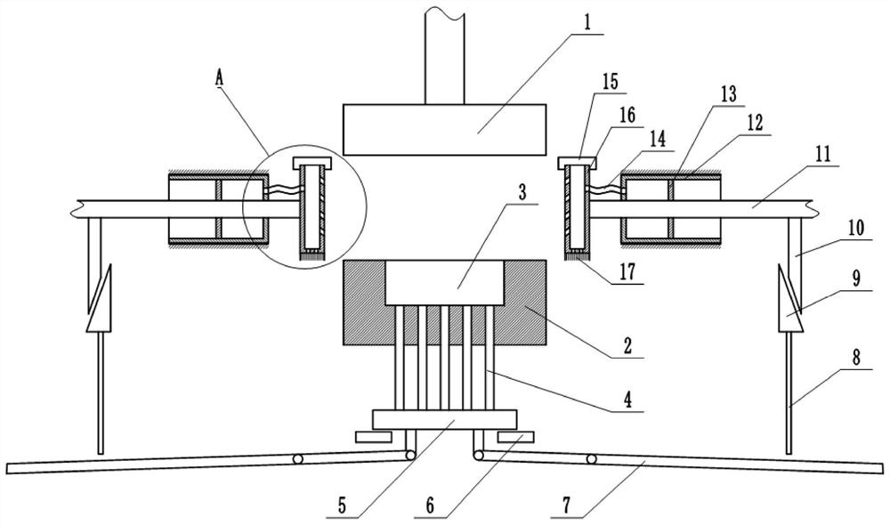 Stamping die for axle tube parts