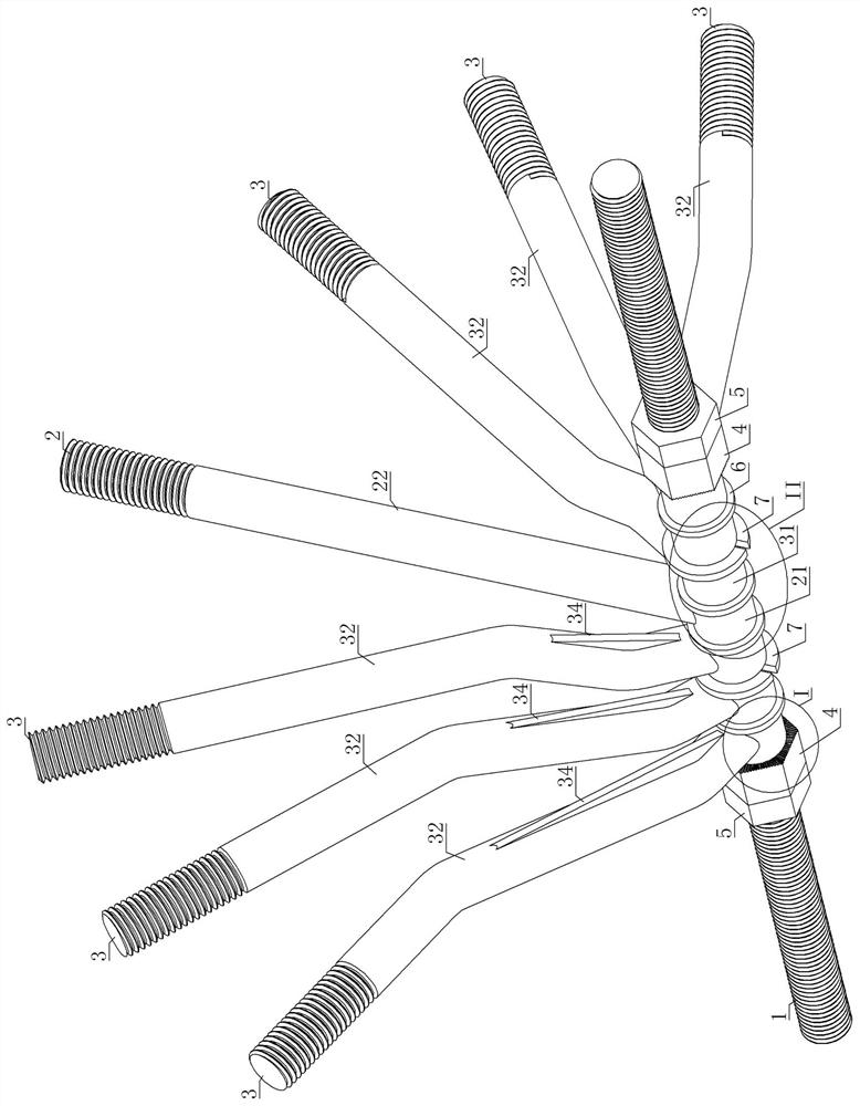 Coplanar rod type truss node