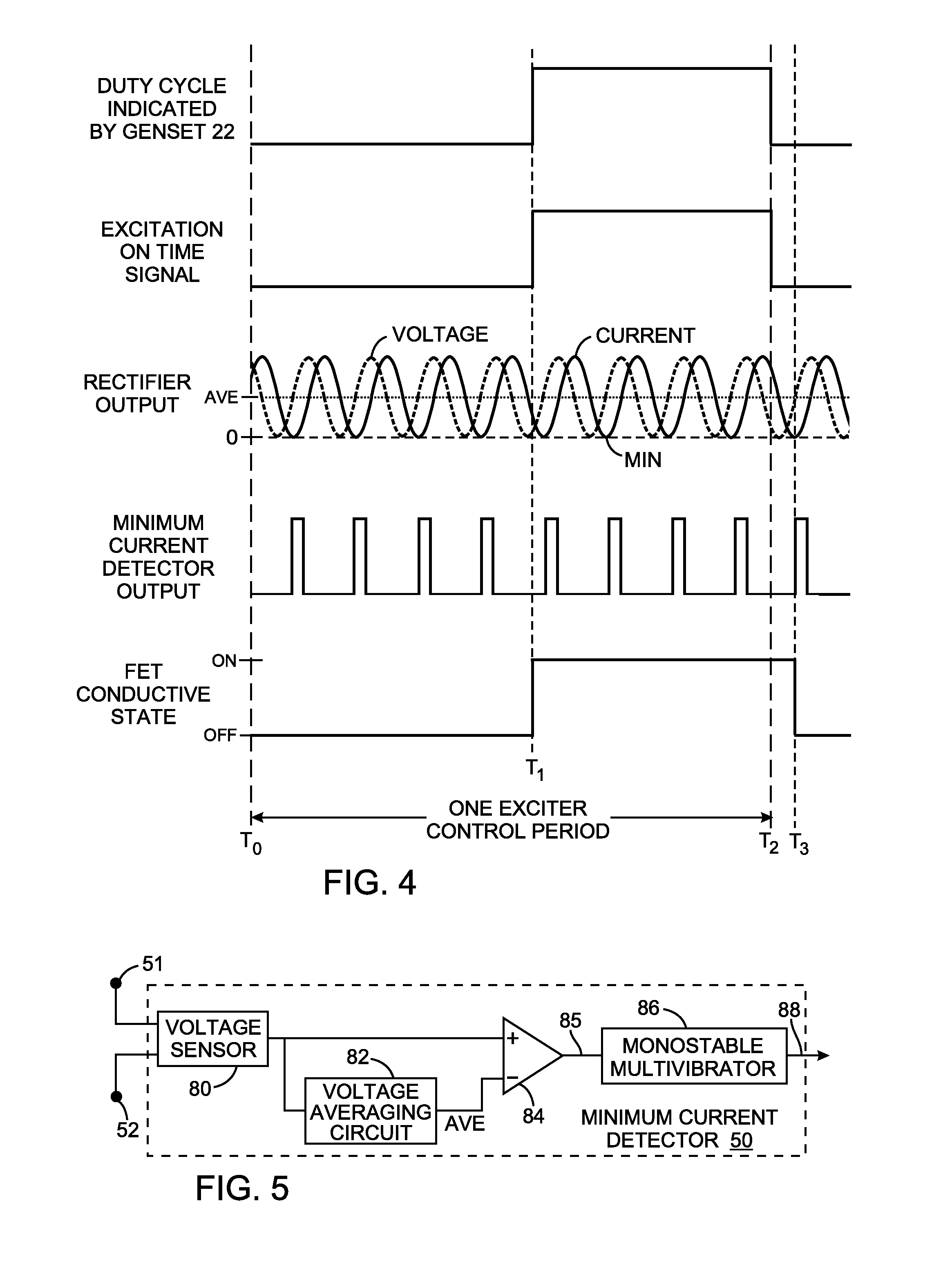 Resonant commutation system for exciting a three-phase alternator