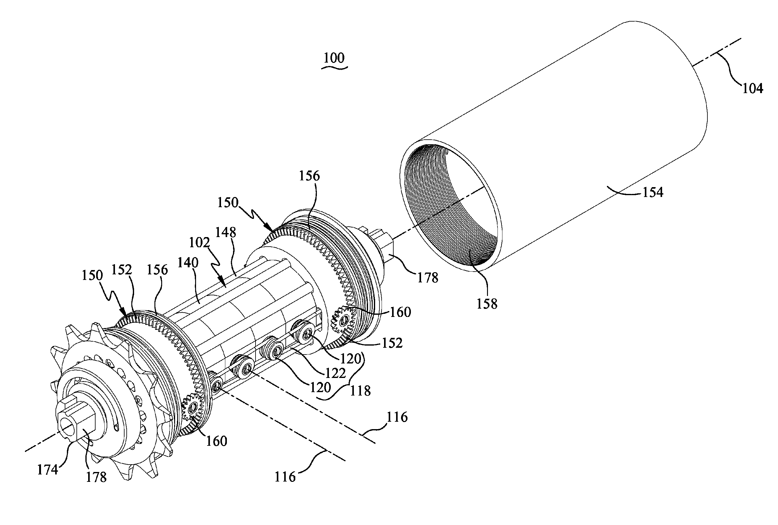 Multi-ratio transmission system with parallel vertical and coaxial planet gears