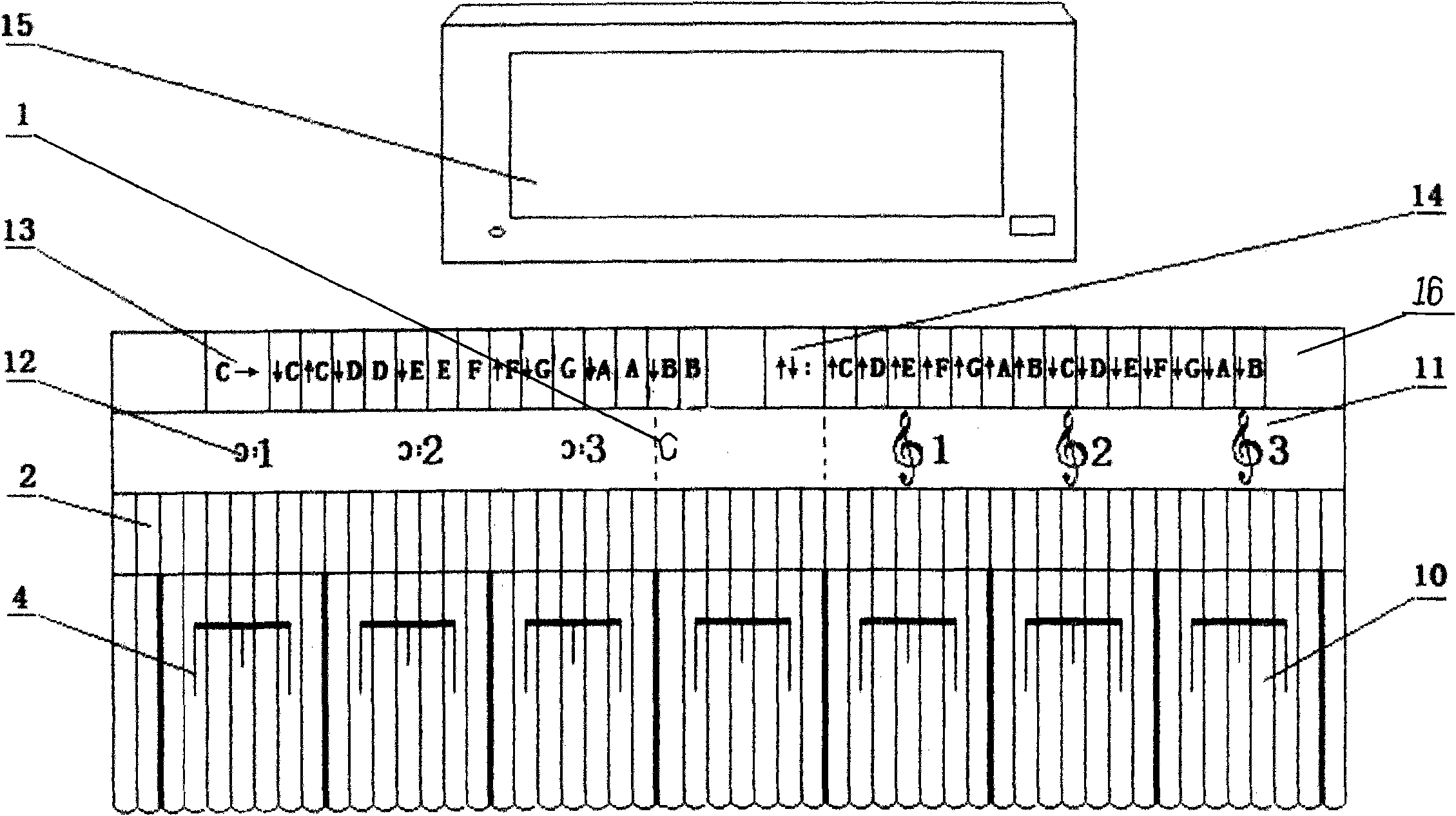 Method for eliminating black keys of musical instrument and musical instrument