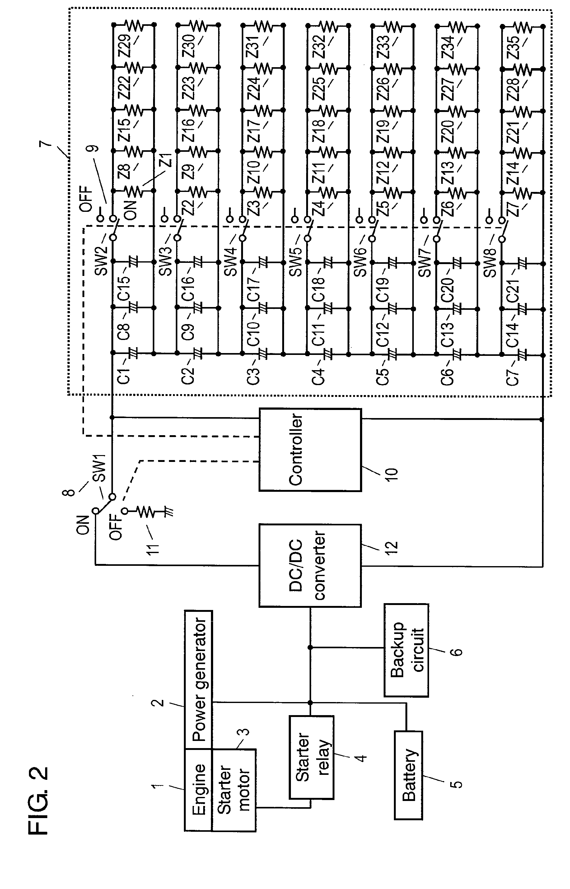 Auxiliary electric power supply for vehicle and charger/discharger for vehicle