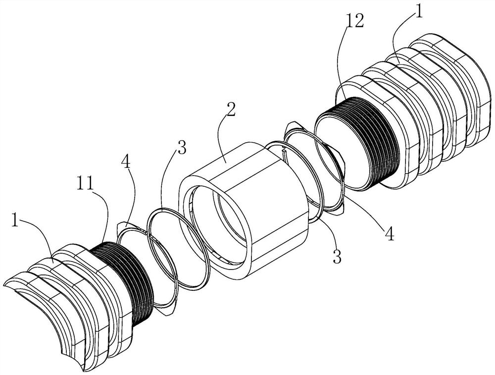 Bidirectional anti-falling sealed pipe connecting structure