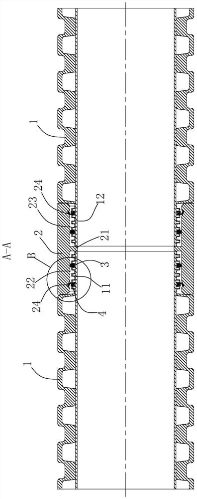 Bidirectional anti-falling sealed pipe connecting structure
