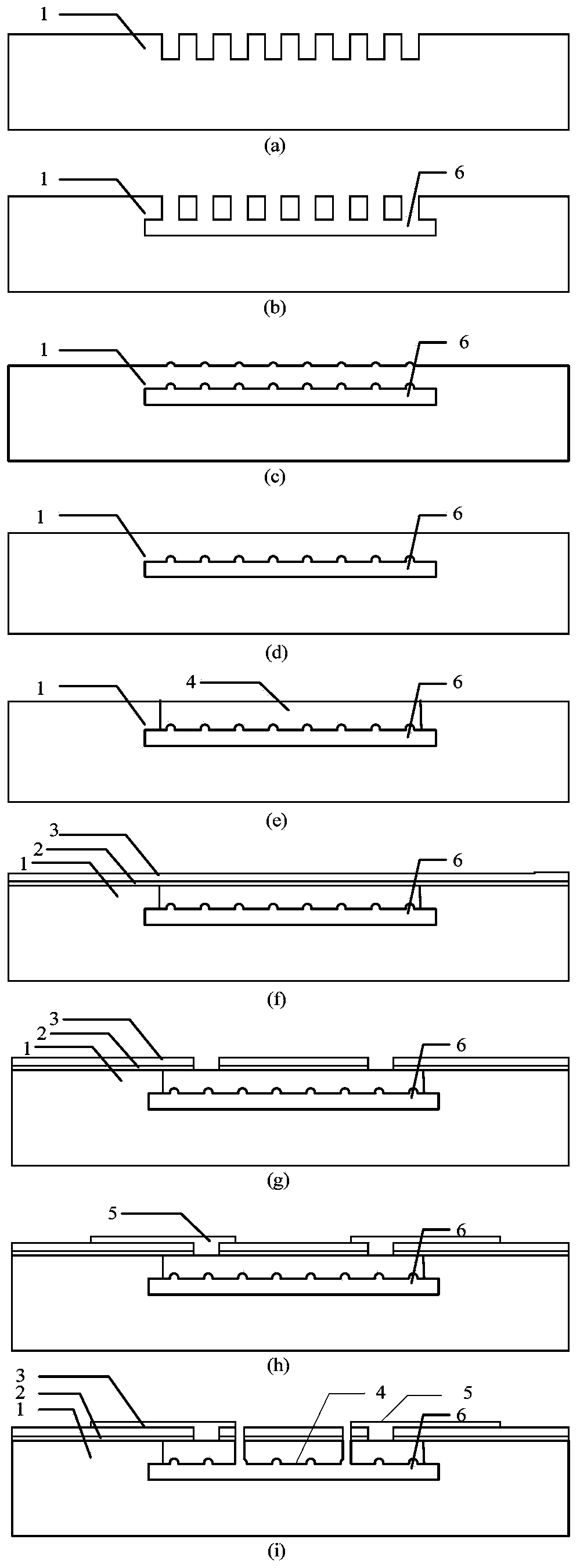 A variable pitch capacitive acceleration sensor and its preparation method