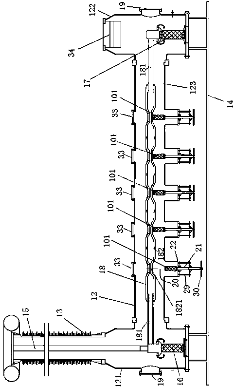High-voltage DC support insulator test device, test system and test method