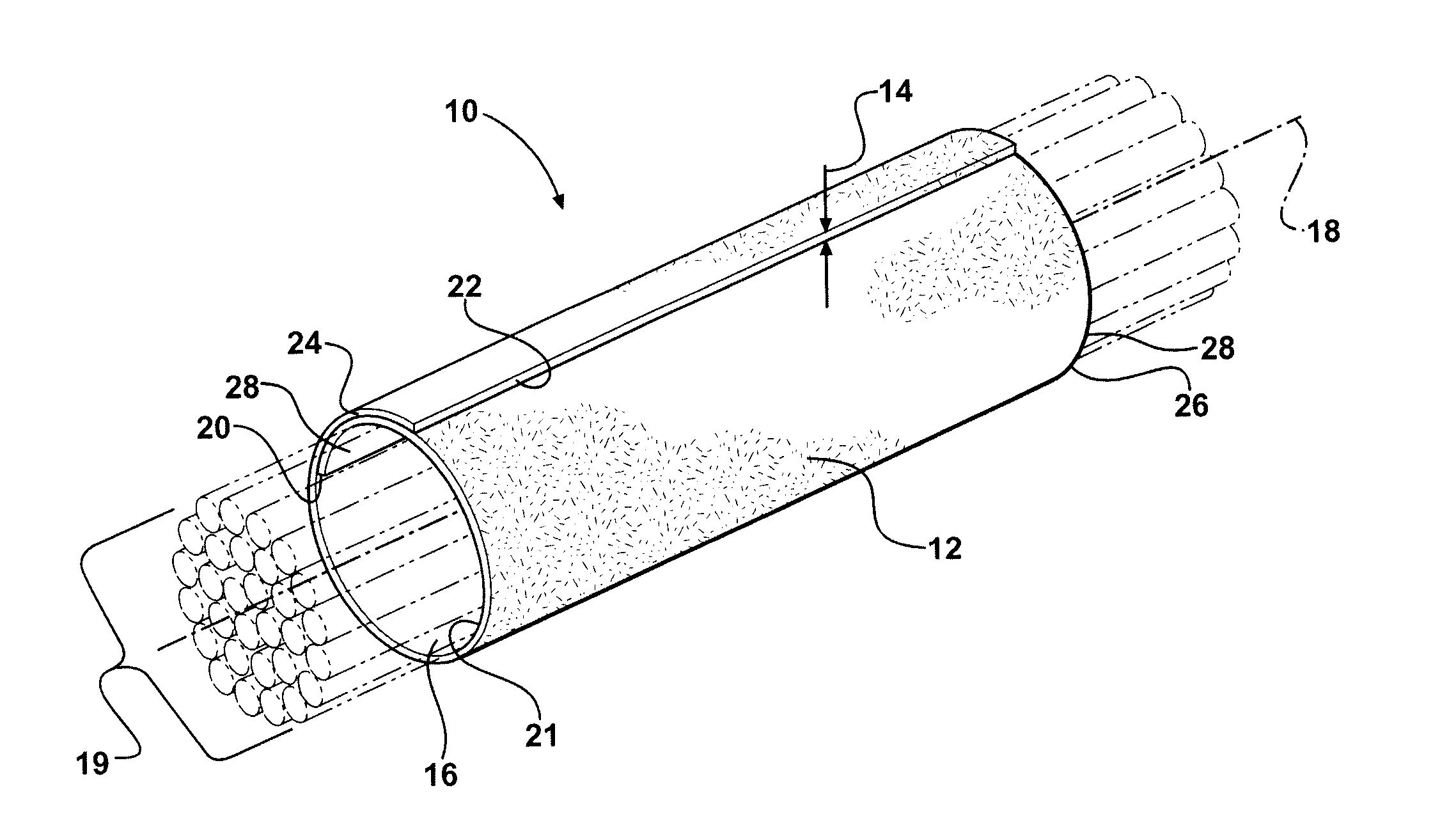 Non-woven self-wrapping acoustic sleeve and method of construction thereof