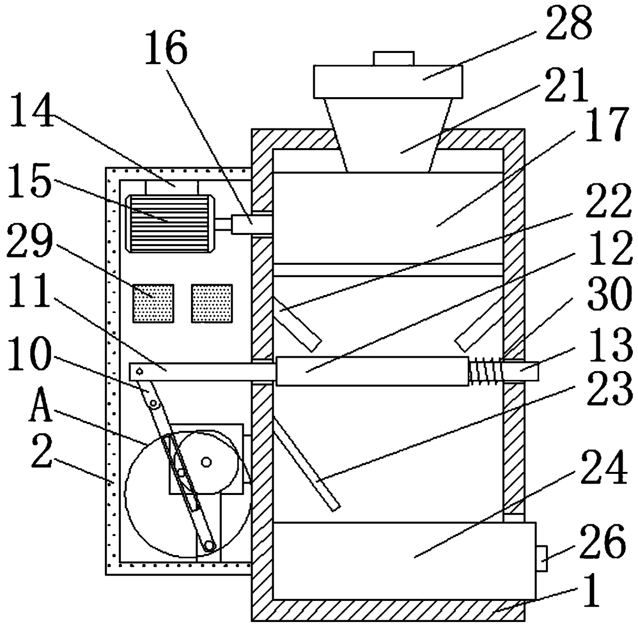 Waste recycling device for plastic wood floor