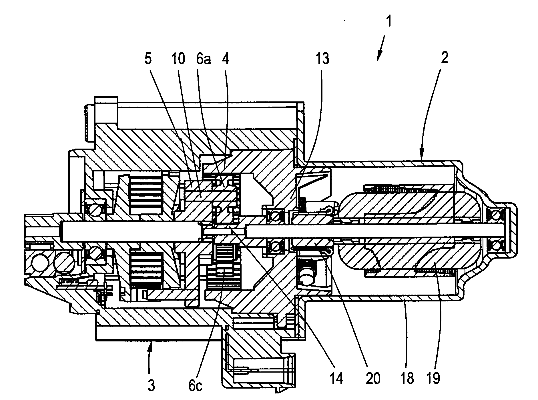 Control Drive with electric motor and planetary gear mechanism