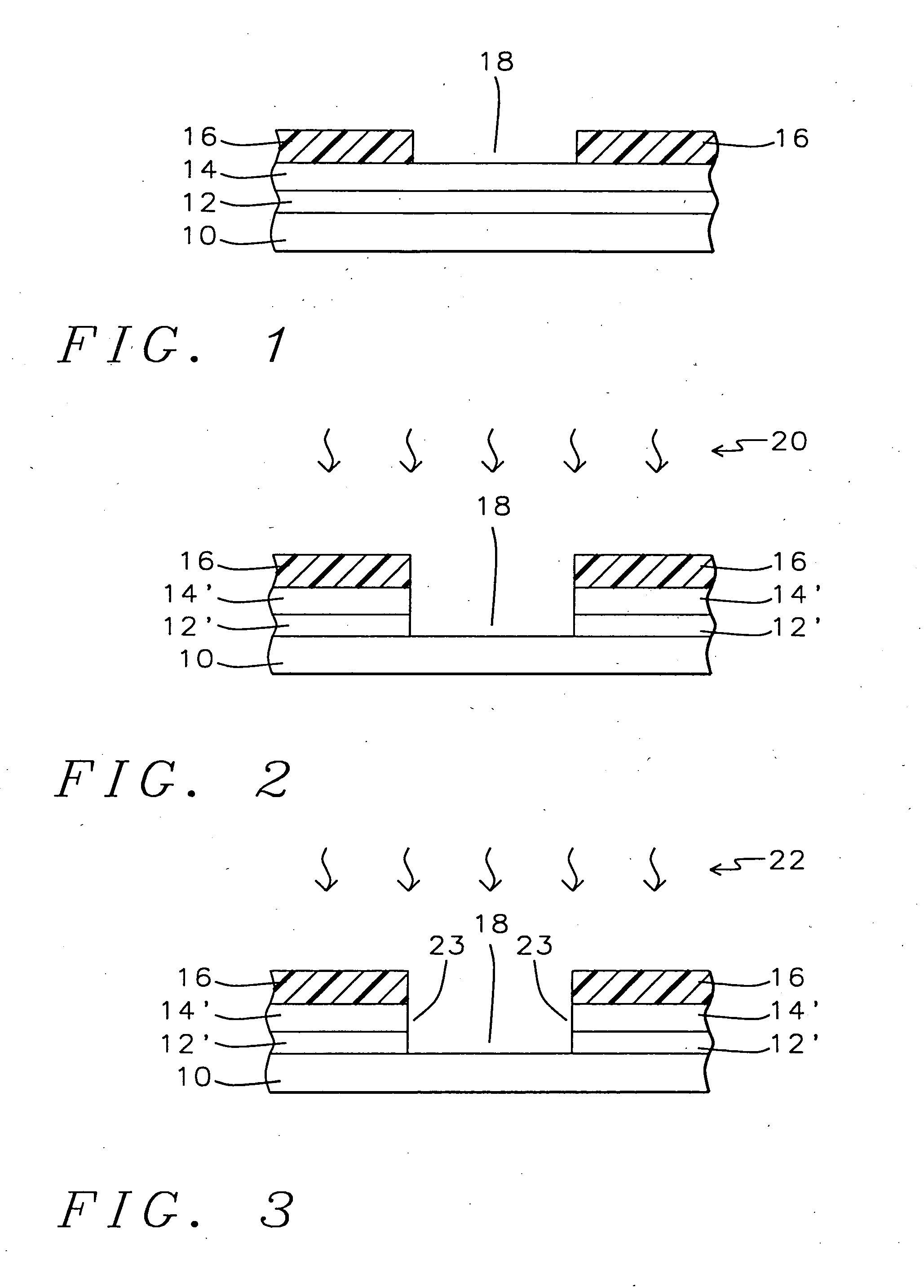 Lateral etch inhibited multiple etch method for etching material etchable with oxygen containing plasma