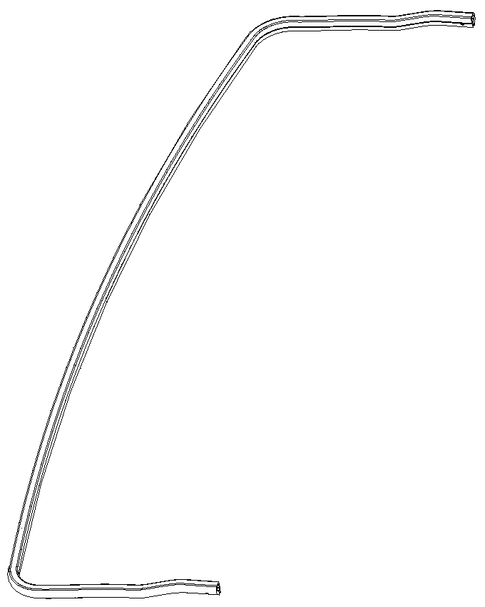 An integrated molding device for side strips on windshield nets of skylights