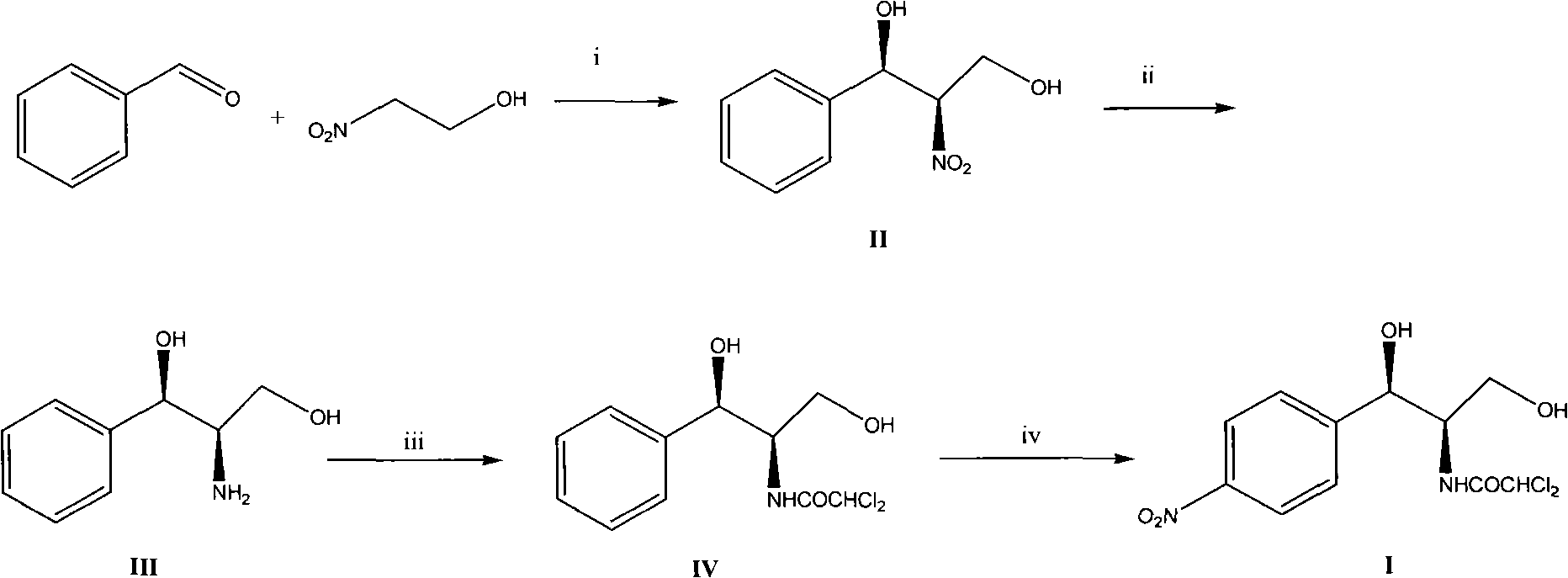 A kind of synthetic method of broad-spectrum antibiotic chloramphenicol