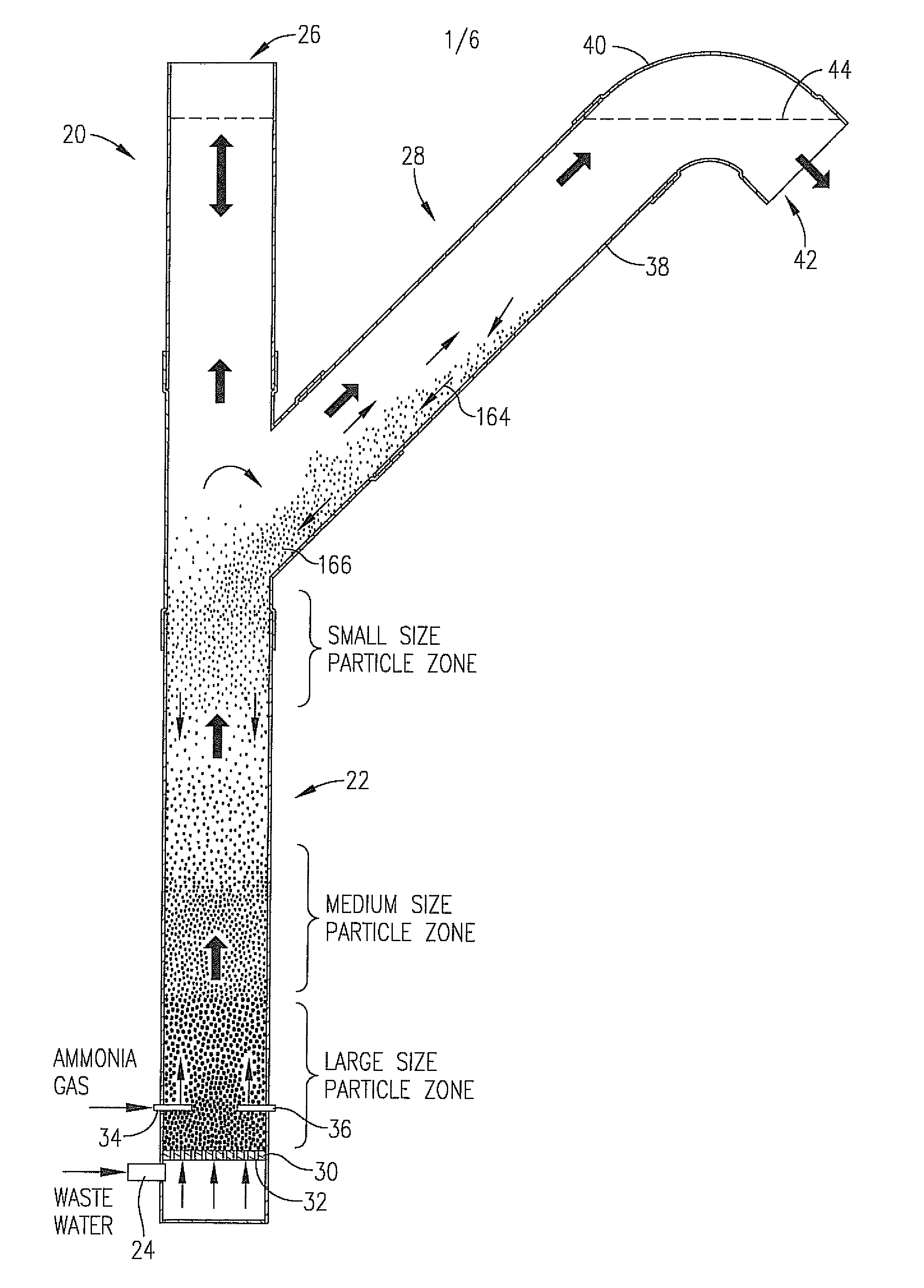 Fluidized bed precipitator with optimized solids settling and solids handling features for use in recovering phosphorus from wastewater