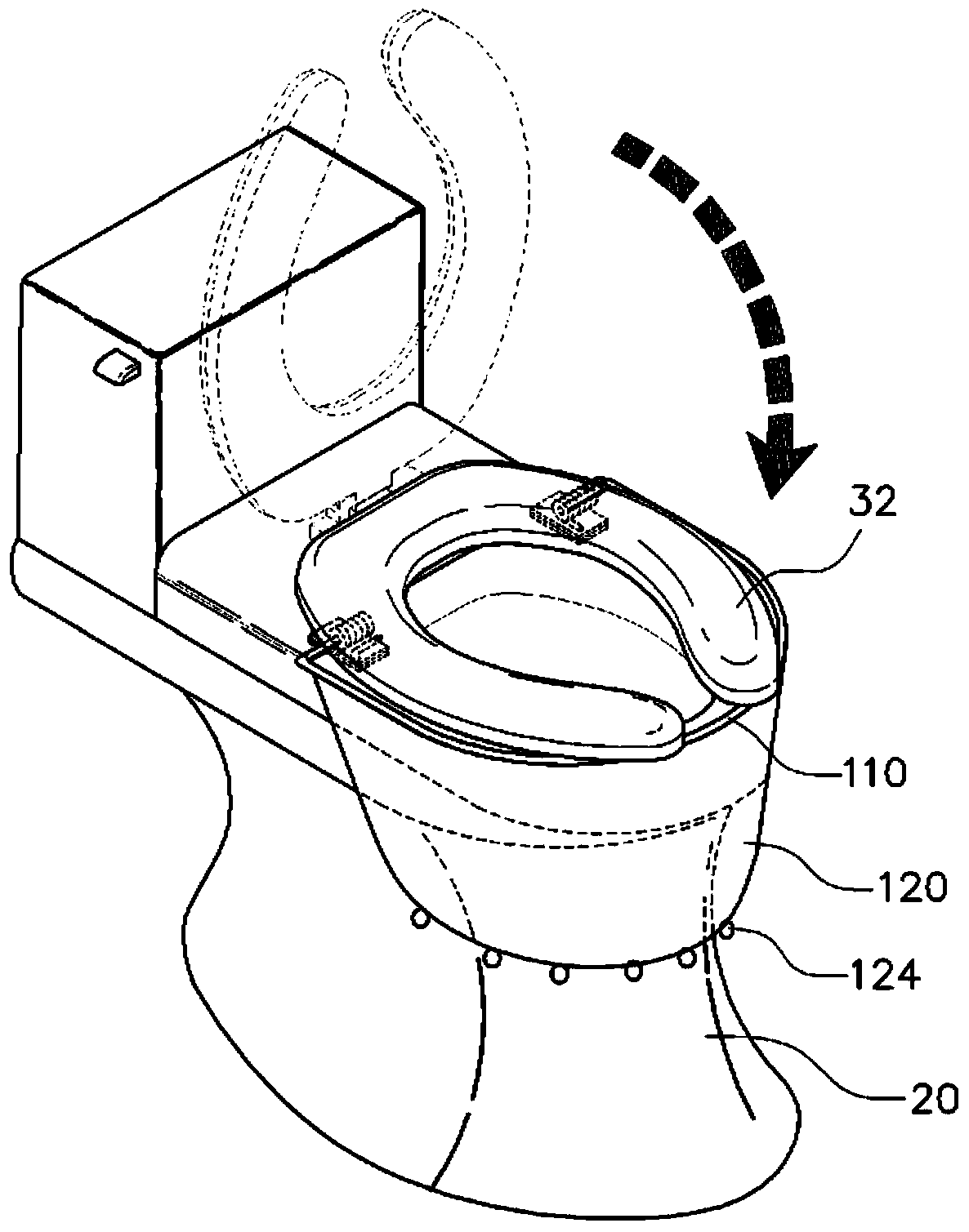 Toilet provided with urine splash prevention apparatus
