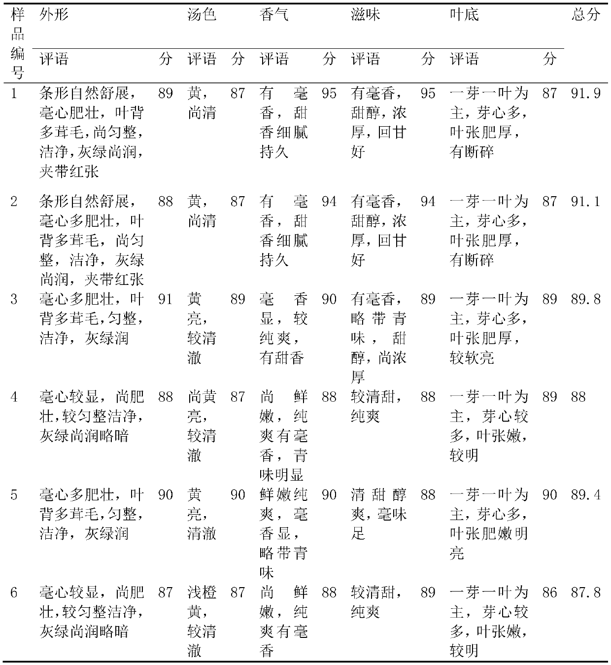 Method for processing white tea by Sanhua 1951 tea tree varieties