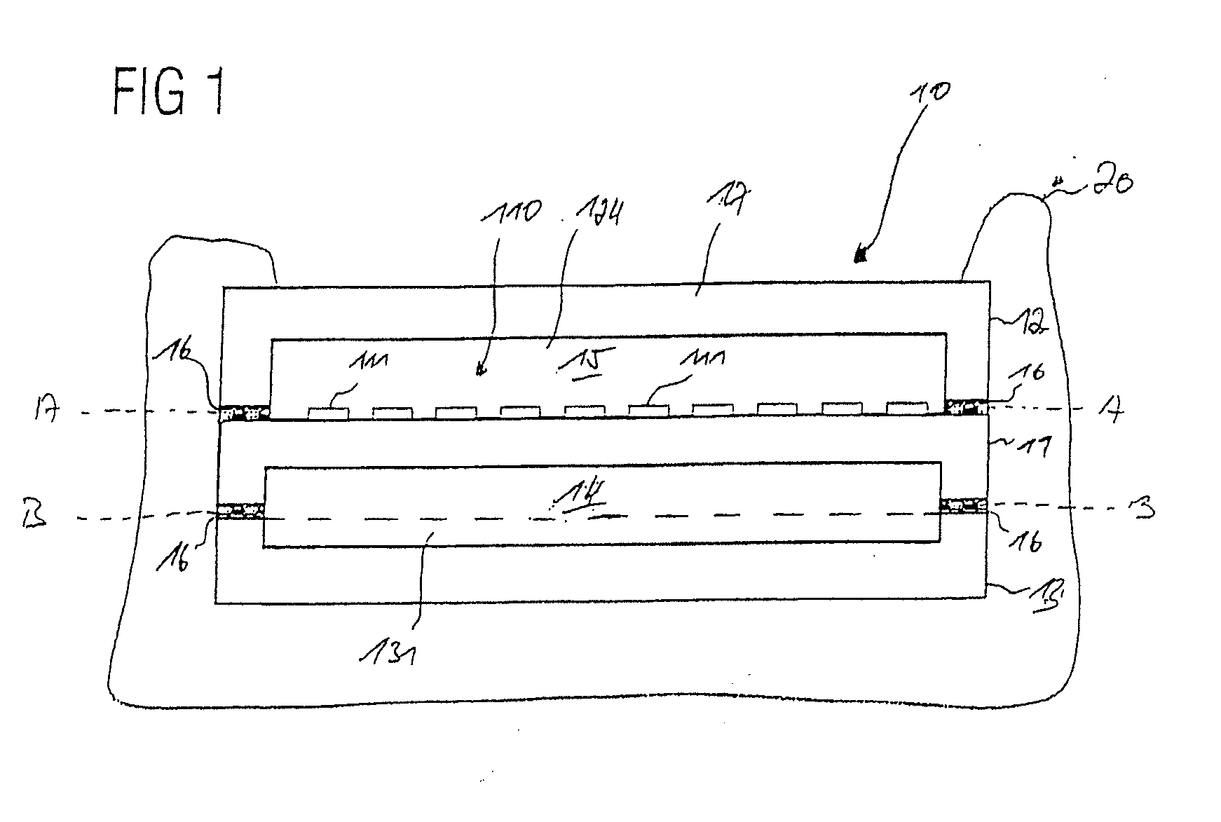 Apparatus having a screened structure for detecting thermal radiation