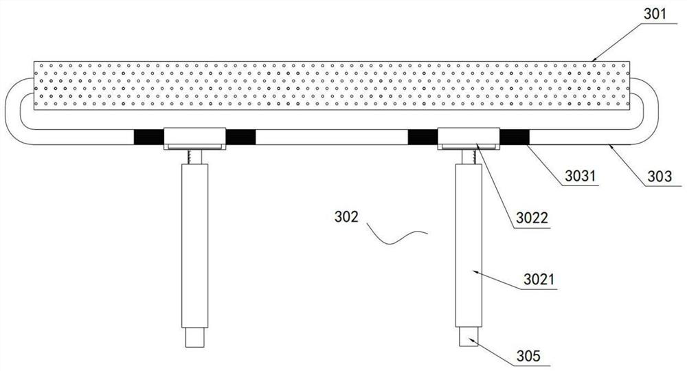 Thermoplastic film prestretching auxiliary device for fixing head, neck and shoulder radiotherapy