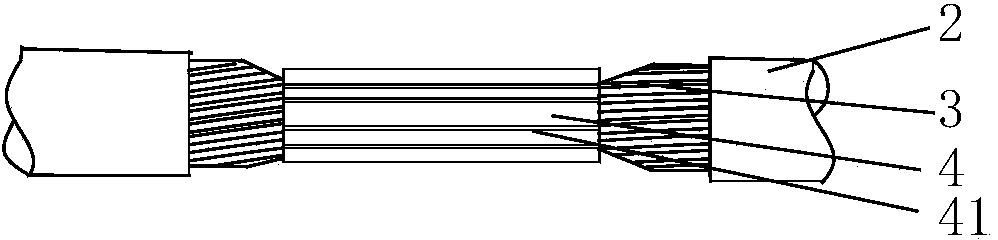 Cable extraction electrode and punch die and machining method for cable extraction electrode