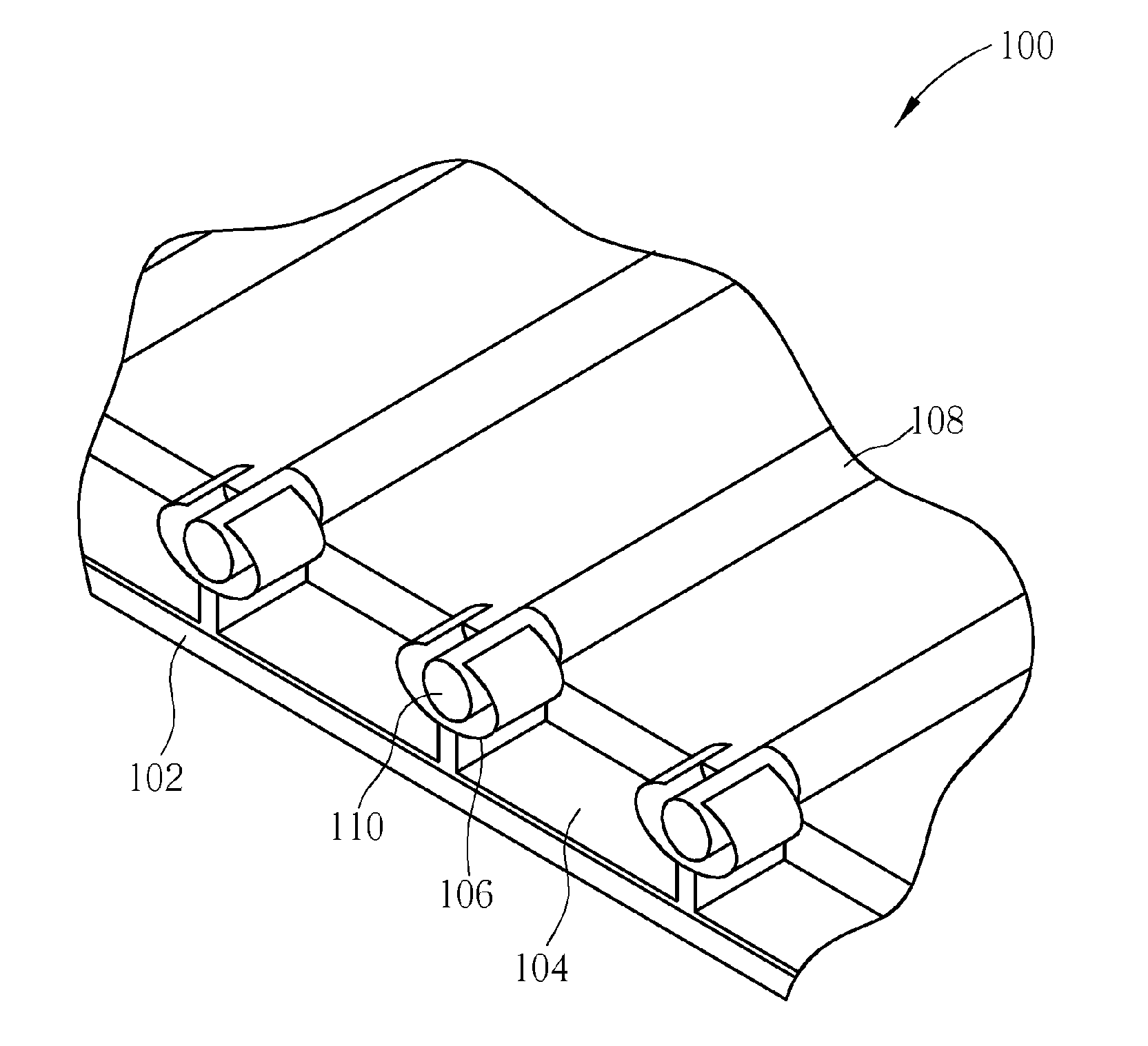 Clamp structure of an external electrode lamp