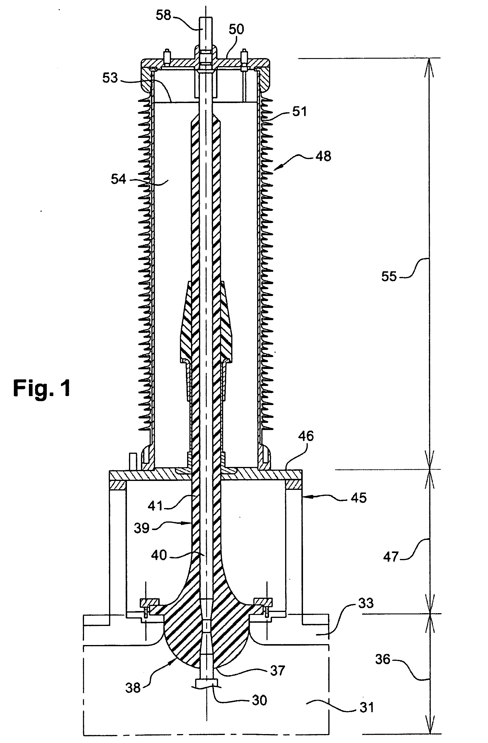 Electrical connection structure for a superconductive element