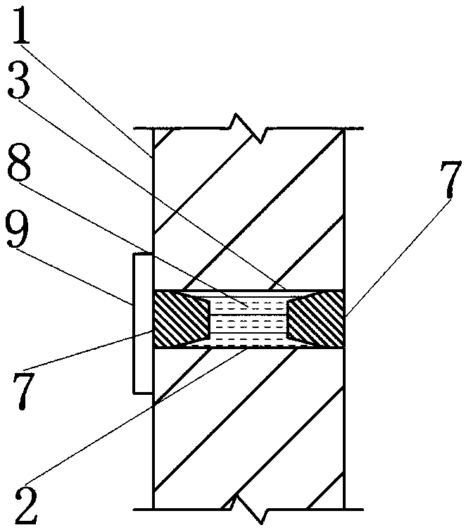 Sealing structure and method for wall hole