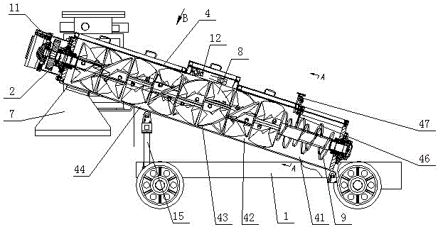 Double-horizontal-spindle concrete mixing and conveying apparatus