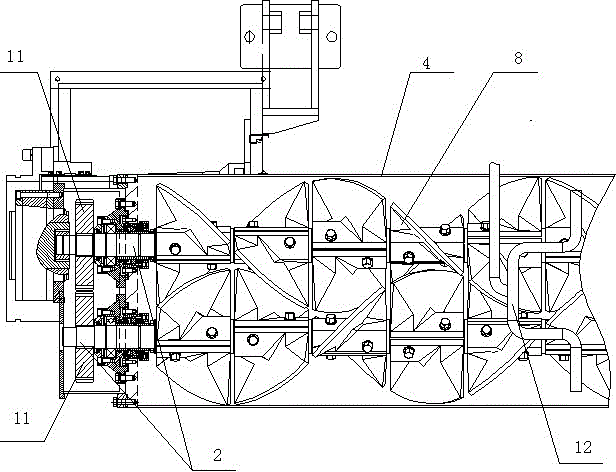 Double-horizontal-spindle concrete mixing and conveying apparatus