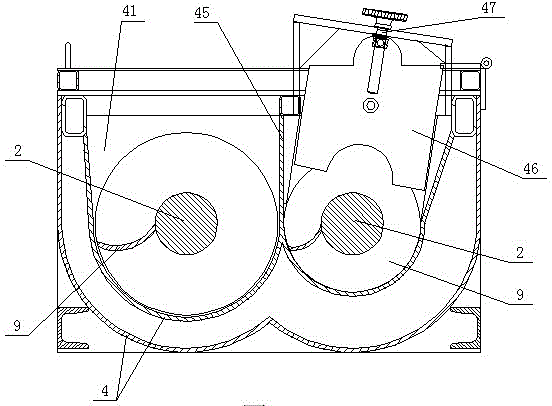 Double-horizontal-spindle concrete mixing and conveying apparatus