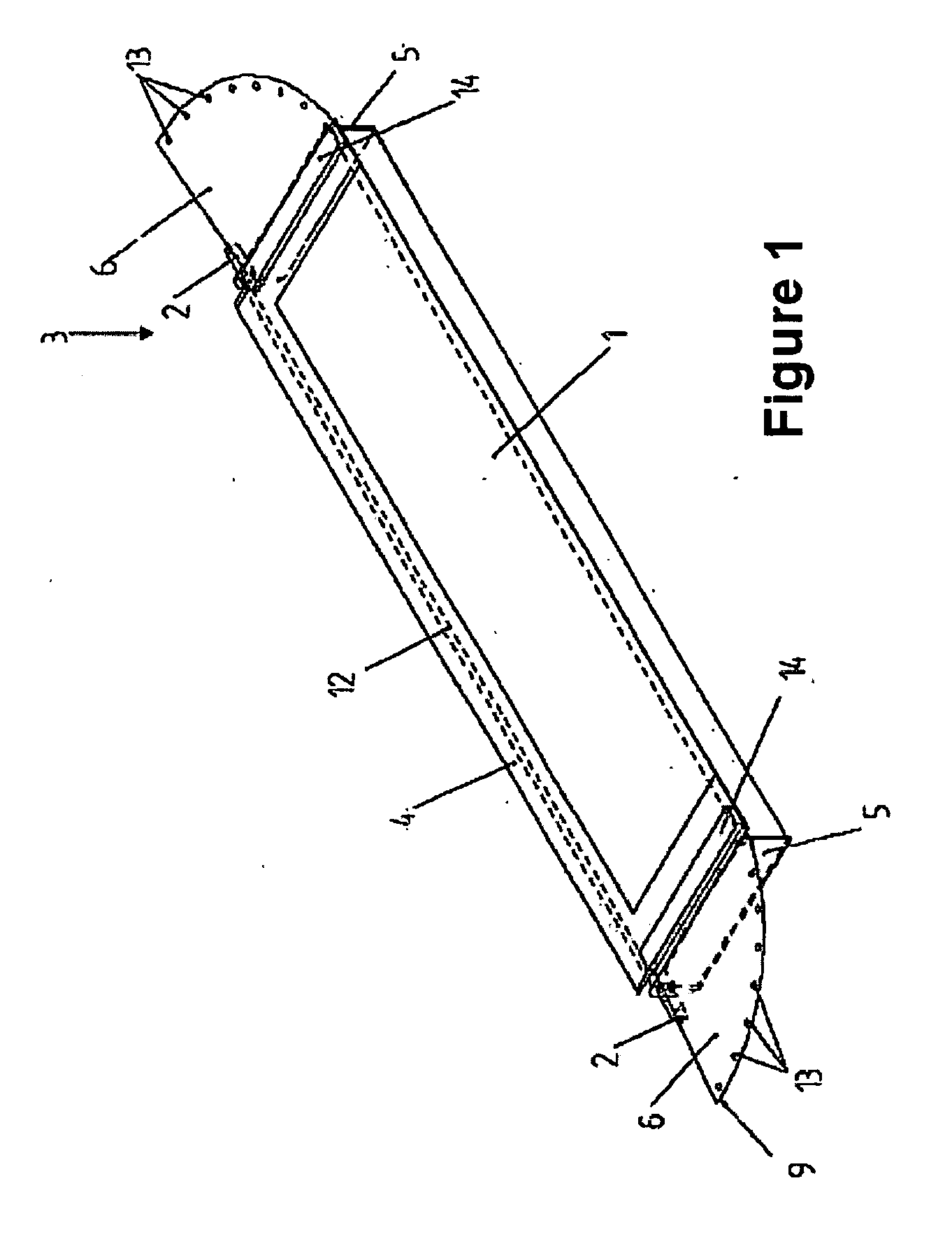 Hinged Partition and Arrangement for Closing Off a Room Against a Fluid Flowing into the Room or Out of the Room
